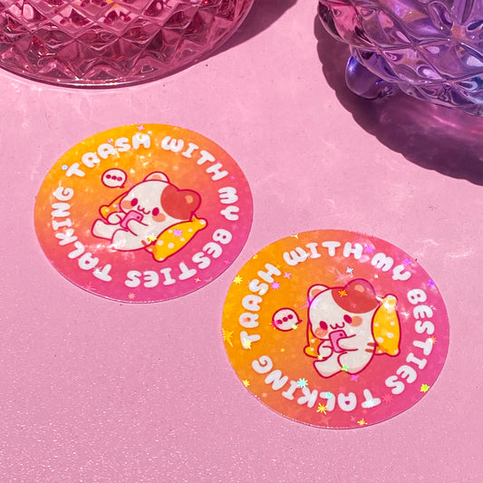 Talking Trash | Bookish Holographic Sticker