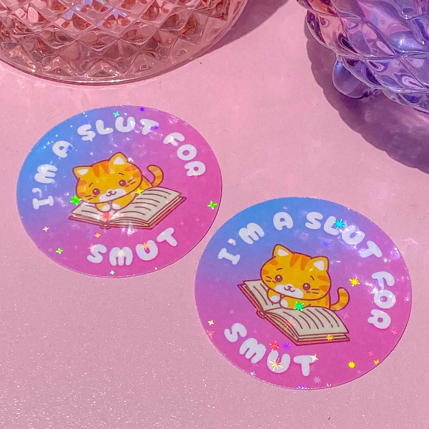 Slut for Smut | Bookish Holographic Sticker