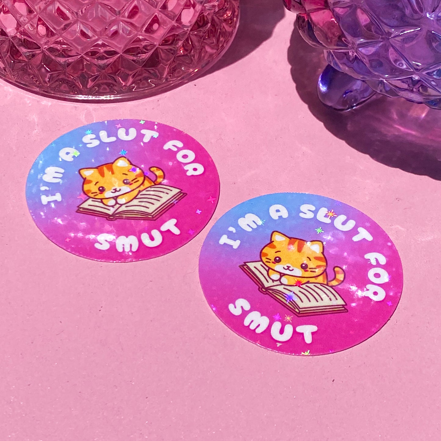 Slut for Smut | Bookish Holographic Sticker